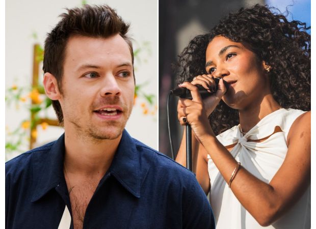 Singer Harry Styles seen being affectionate with up-and-coming female artist in close moment.