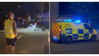 A person's leg was severed in a terrible hit-and-run incident and left on the road.