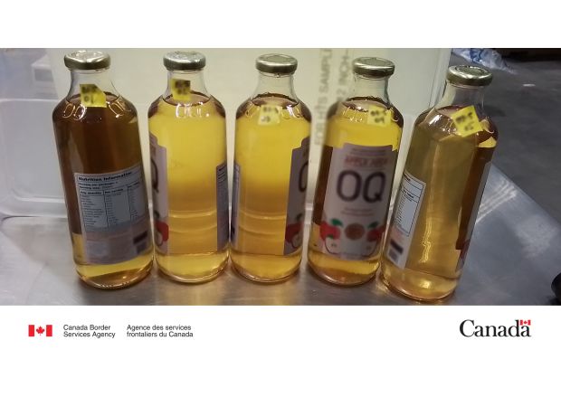 $400 million worth of meth found in juice bottles being smuggled, according to AFP.