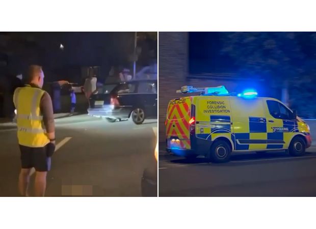 A person's leg was severed in a terrible hit-and-run incident and left on the road.