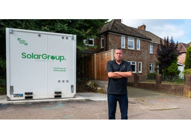 A man can't sell his house because a bus driver's toilet was built next to it.