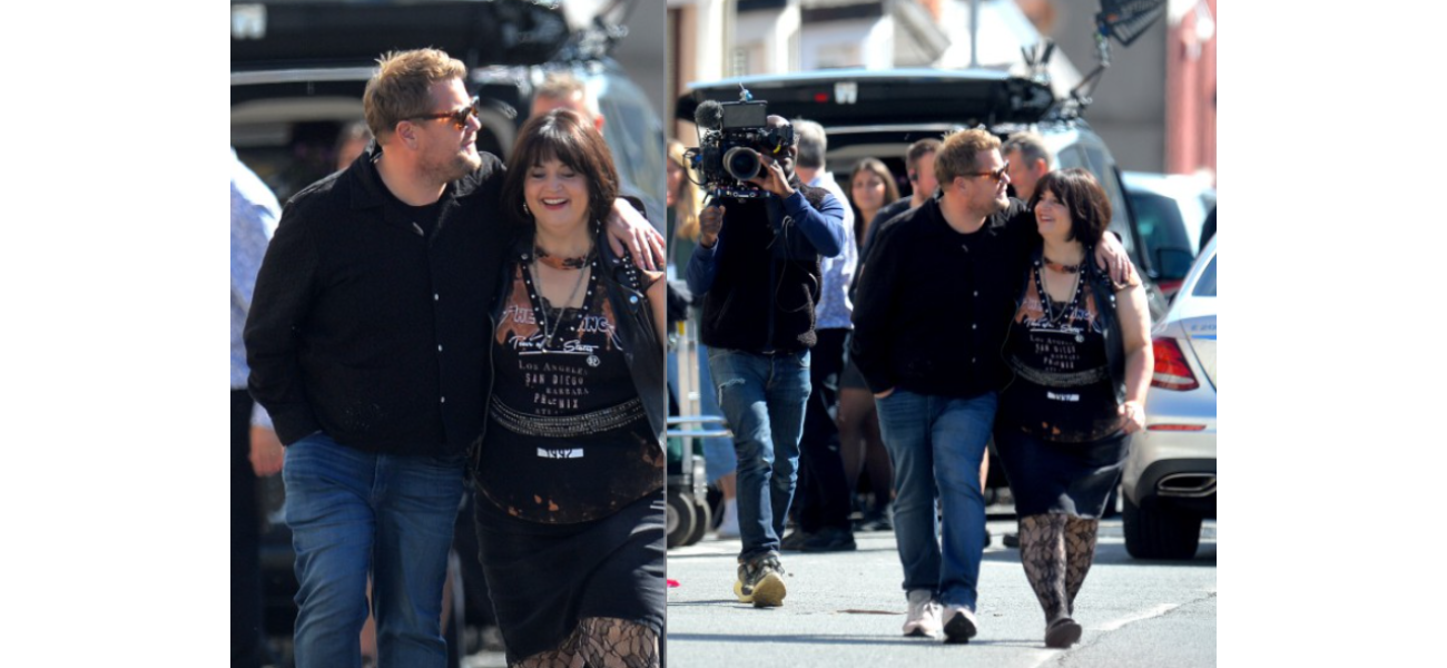 Actors James Corden and Ruth Jones show their close bond in sweet behind-the-scenes pictures from the set of Gavin and Stacey.