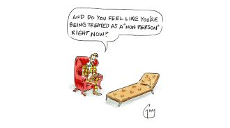 Guy Venables creates a daily cartoon for the Metro newspaper.