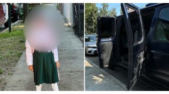 A 5-year-old girl was left alone in a hot school van and managed to save herself by breaking a window while sleeping.