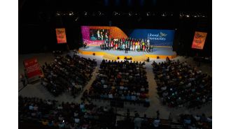 57-year-old member of the Liberal Democrats arrested for sexual assault at party during conference.