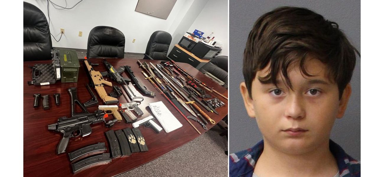 A boy was arrested for having a stockpile of weapons and planning to carry out school shootings.
