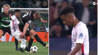Lille coach angry about Angel Gomes' ejection in Champions League defeat to England.