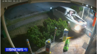 A tobacconist in the Gold Coast was hit by a truck with fake license plates.