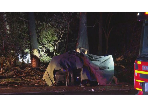 Cops probe fatal fiery car crash that killed two individuals.