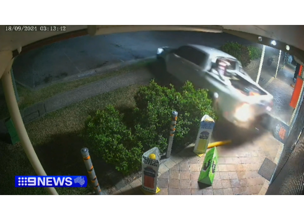 A tobacconist in the Gold Coast was hit by a truck with fake license plates.
