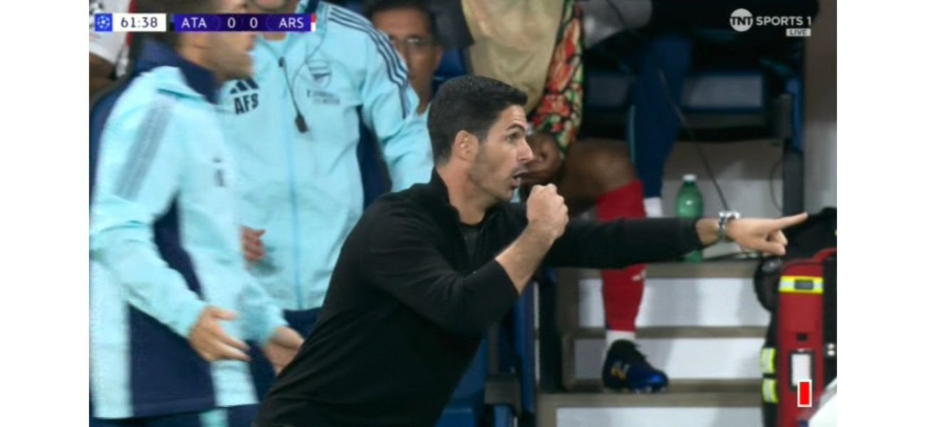 Arsenal's Arteta pokes fun at ref during tie against Atalanta in Champions League.