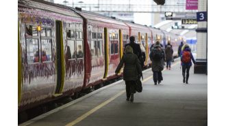 Most crowded train in England and Wales identified with more standing than seated passengers.