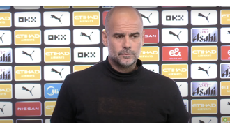 Guardiola sympathizes with Arsenal player before their game against Manchester City.