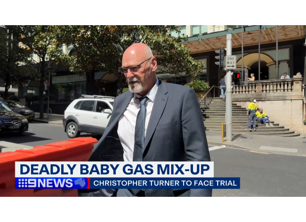 Gasfitter denies responsibility for infant's death in hospital due to nitrous oxide mistake.