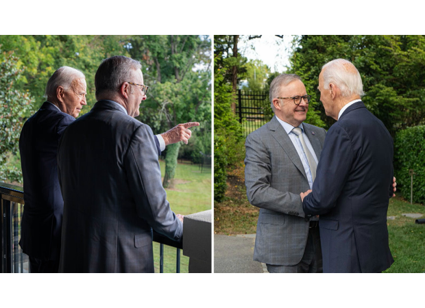 Biden happy with PM's gift during meeting at his house.