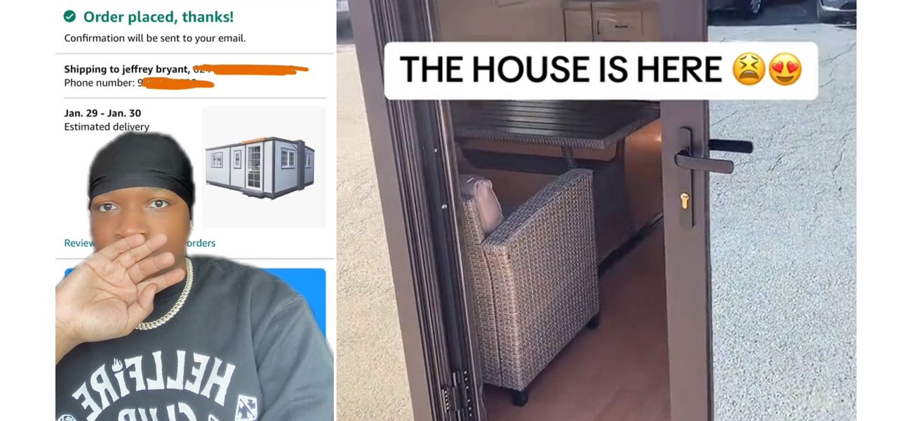 A man purchases a house on Amazon for £20,500.