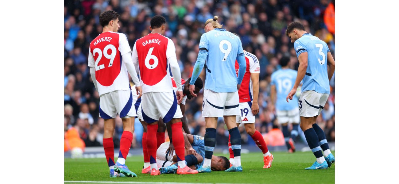 Rodri, a player for Manchester City, had to leave the game in tears due to a knee injury during a match against Arsenal.