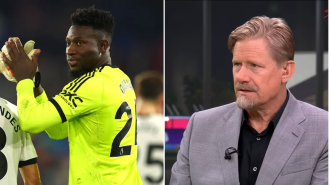 Schmeichel praises Raya after Onana's impressive double save against Crystal Palace.