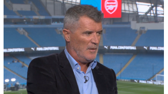 Keane interrupts pundit to criticize Arsenal after draw with Manchester City.