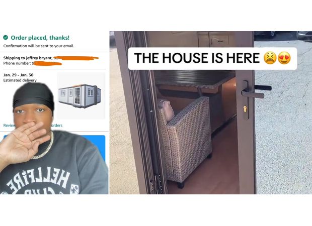 A man purchases a house on Amazon for £20,500.