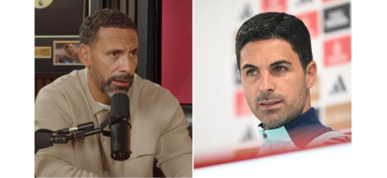 Rio Ferdinand was upset with Mikel Arteta after Arsenal and Manchester City tied.