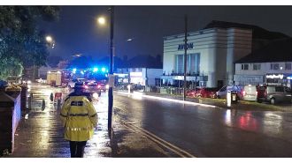 Wetherspoons pub emptied due to lightning strike.