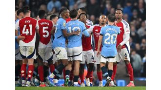 A Manchester City player taunts Arsenal for their lack of trophies and accuses them of time-wasting.