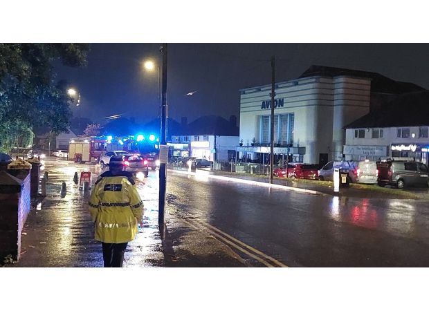 Wetherspoons pub emptied due to lightning strike.