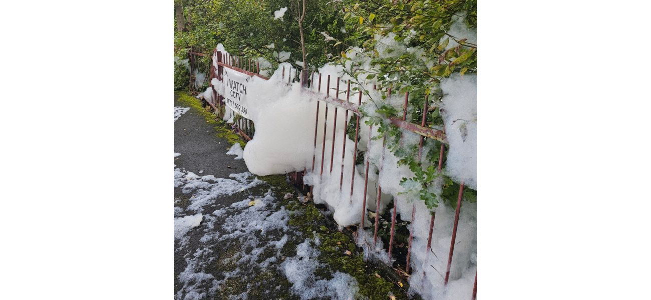 UK road becomes party central as foam mysteriously floods the street, creating an Ibiza-like atmosphere.