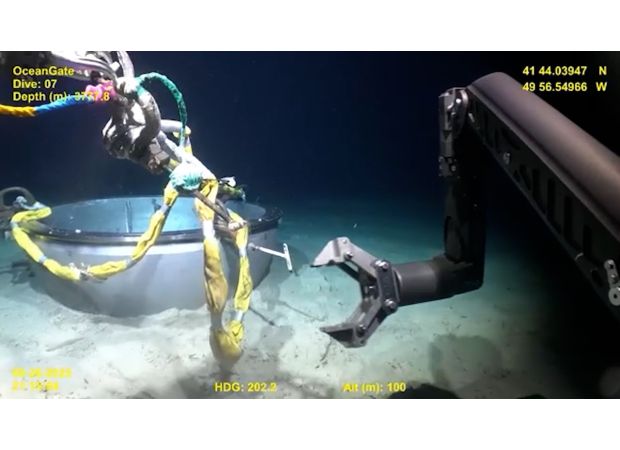 Recent video released of the sinking Titan submarine.