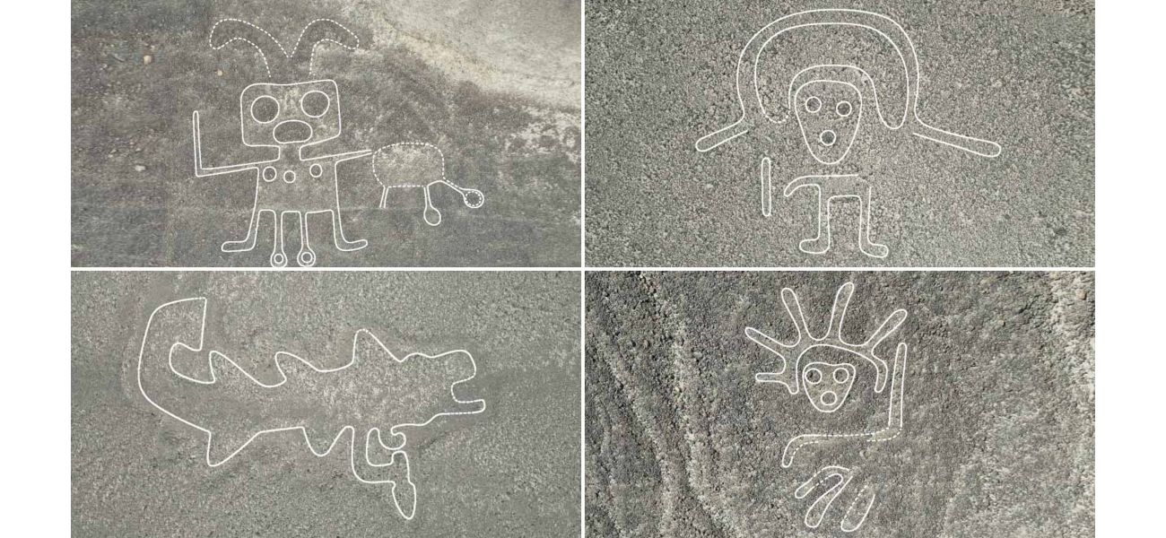 Ancient desert patterns discovered, featuring 'Wall-E' and alien depictions.