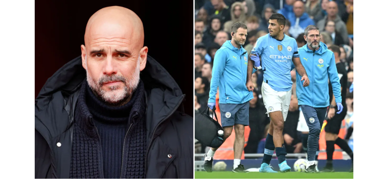 Pep Guardiola upset about major injury to Rodri, Manchester City's midfielder.