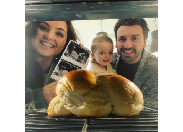 Storm Huntley, Jeremy Vine's co-host, reveals she is expecting her second child during a live broadcast.