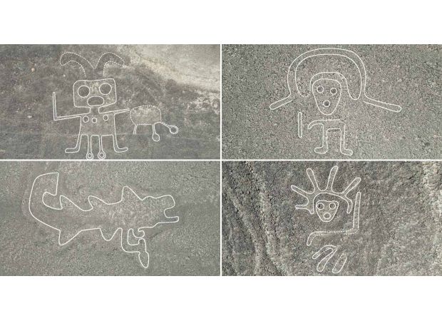 Ancient desert patterns discovered, featuring 'Wall-E' and alien depictions.
