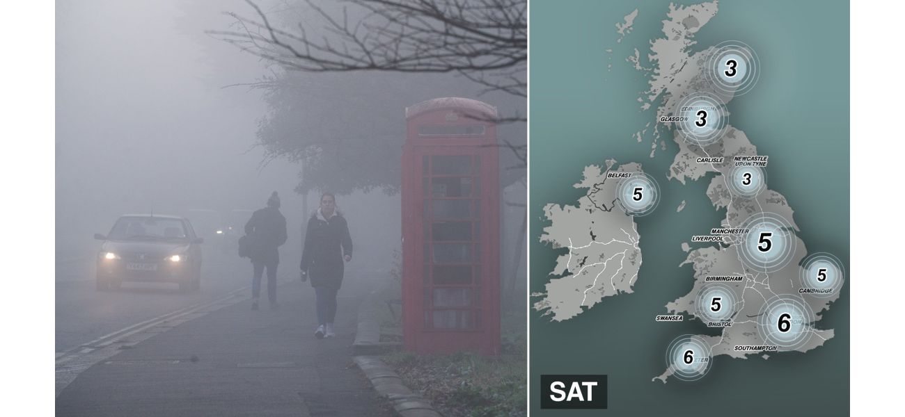 UK map illustrates where temperatures are expected to drop dramatically in the upcoming weekend.