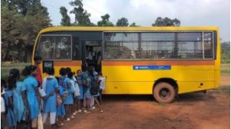 Efforts in Koida to reduce dropout rate through bus initiative.