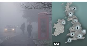 UK map illustrates where temperatures are expected to drop dramatically in the upcoming weekend.