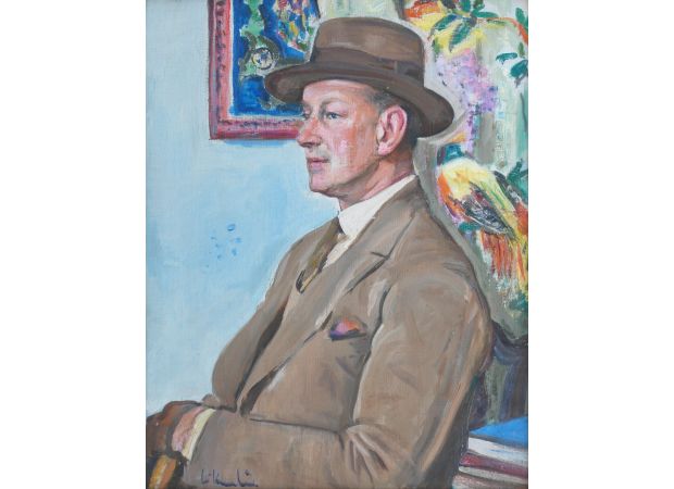 Scottish artist George Leslie Hunter's portrait painting revealed to have a secret still life on the back.