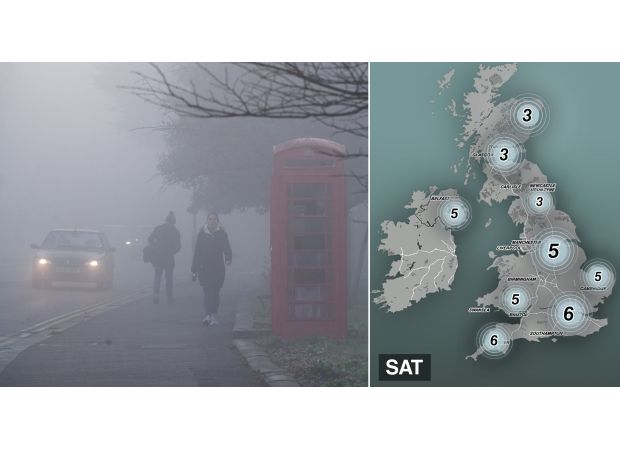 UK map illustrates where temperatures are expected to drop dramatically in the upcoming weekend.