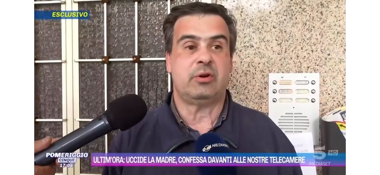 Man admits to murdering his mother during unexpected TV interview, showing visible emotion.