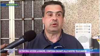Man admits to murdering his mother during unexpected TV interview, showing visible emotion.