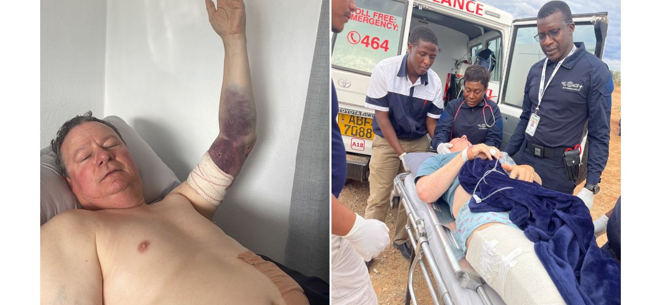 A British tourist was hurled in the air by a hippo, resembling a rag doll, during an attack.
