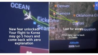 A lengthy flight returning after nine hours in the air with passengers still on board.