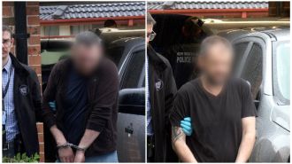 Two men accused of engaging in animal sexual abuse and recording a minor.
