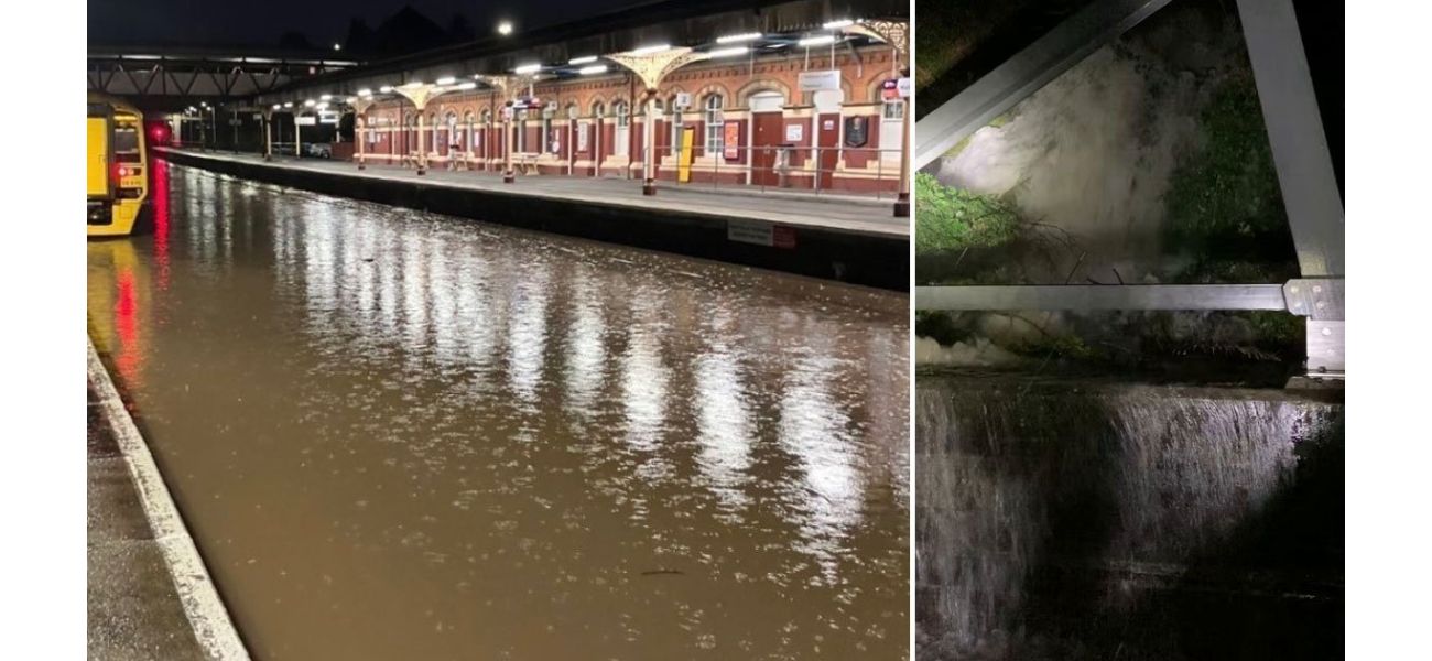 Travel chaos caused by flooding on motorways and railways, causing inconvenience for commuters.