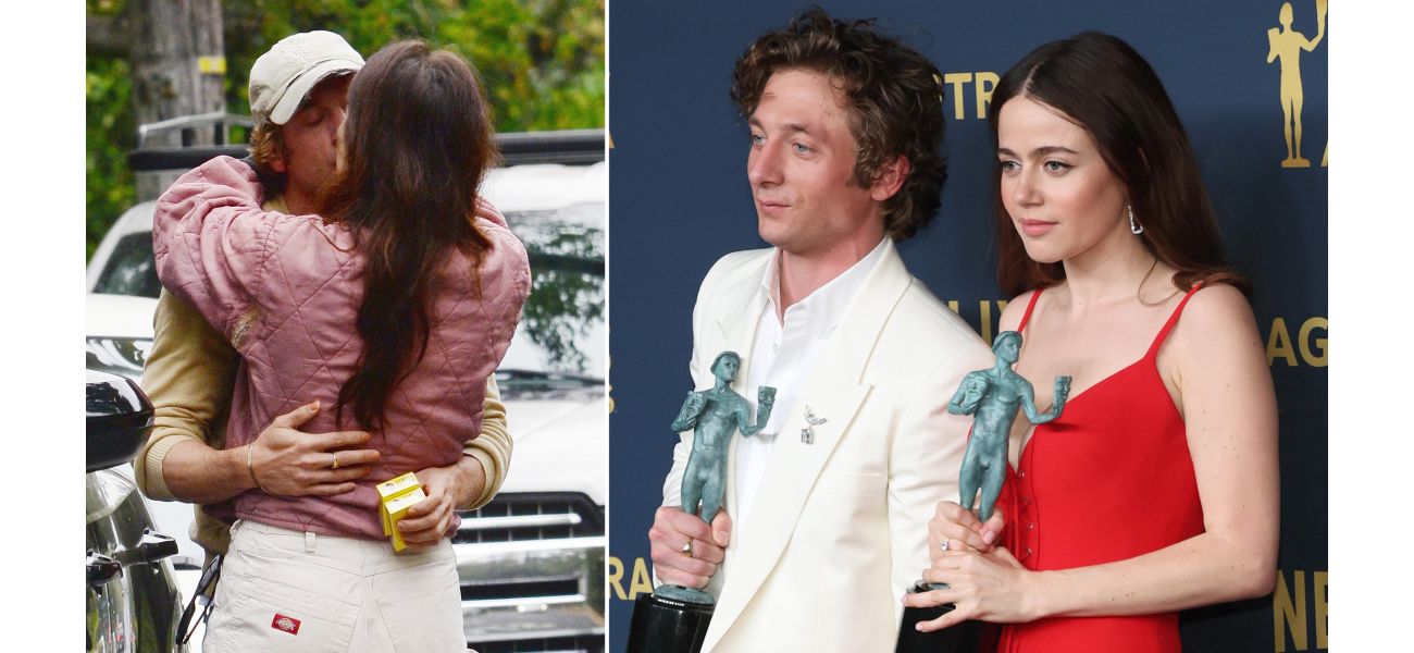 Actor Jeremy Allen White kisses co-star Molly Gordon, sparking rumors of a new romance after recently splitting from ex-girlfriend Rosalia.