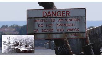 A sunken ship filled with explosives could cause a potentially destructive tidal wave in the Thames.