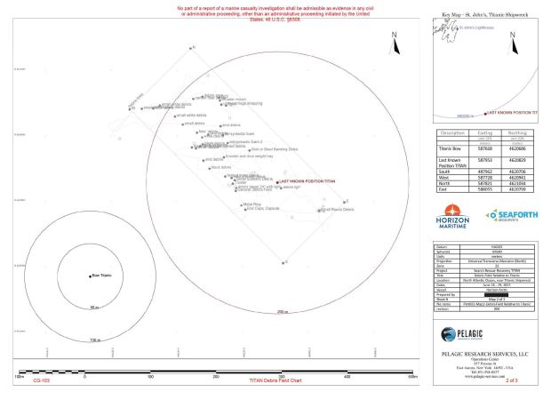 Titan submarine came close to Titanic wreck before disaster, map reveals.