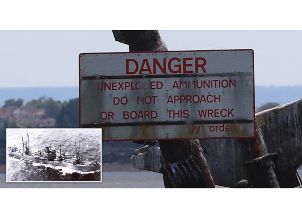 A sunken ship filled with explosives could cause a potentially destructive tidal wave in the Thames.
