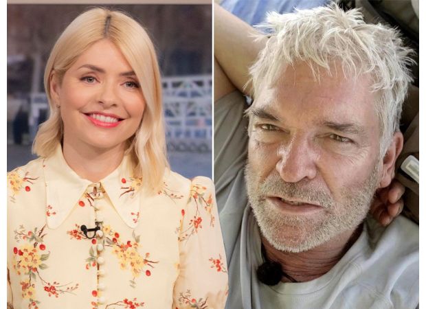 Phillip Schofield takes a cheeky jab at Holly Willoughby as they return to TV together.